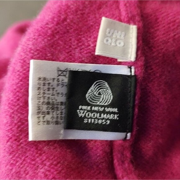 LAMBSWOOL women's pink v - neck 100% wool pullover sweater Sz S - Picture 8 of 8